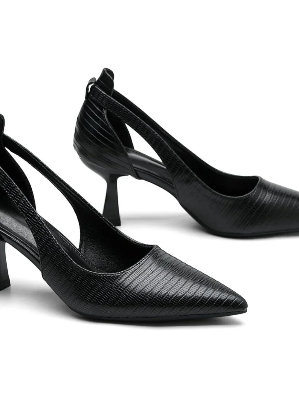 Women's Black Stiletto Heels Closed Pointed Toe Comfortable Pumps Shoes